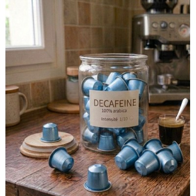 BOITE 40 CAPSULES COMPATIBLES* "DECAFEINE" Intensité 1/10