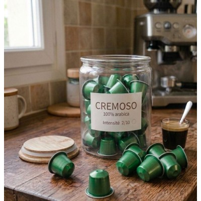 BOITE 40 CAPSULES COMPATIBLES* "CREMOSO" Intensité 2/10