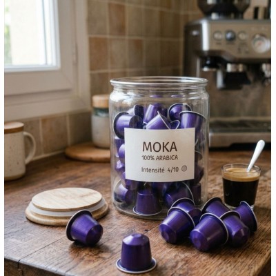 BOITE 40 CAPSULES COMPATIBLES* "MOKA" Intensité 4/10