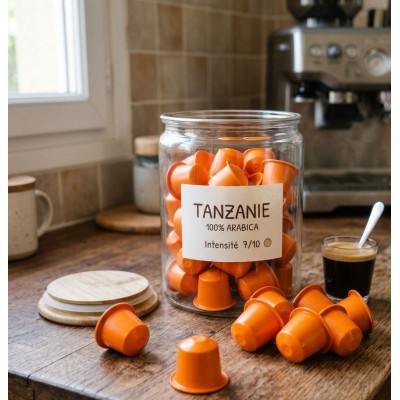 BOITE 40 CAPSULES COMPATIBLES* "TANZANIE" Intensité 7/10